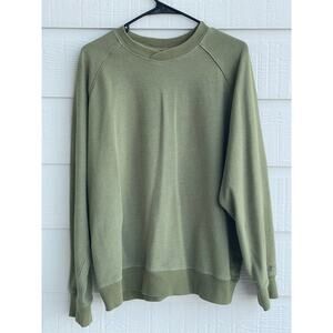 Greg Norman Avocado green pullover Pique knit sweatshirt L